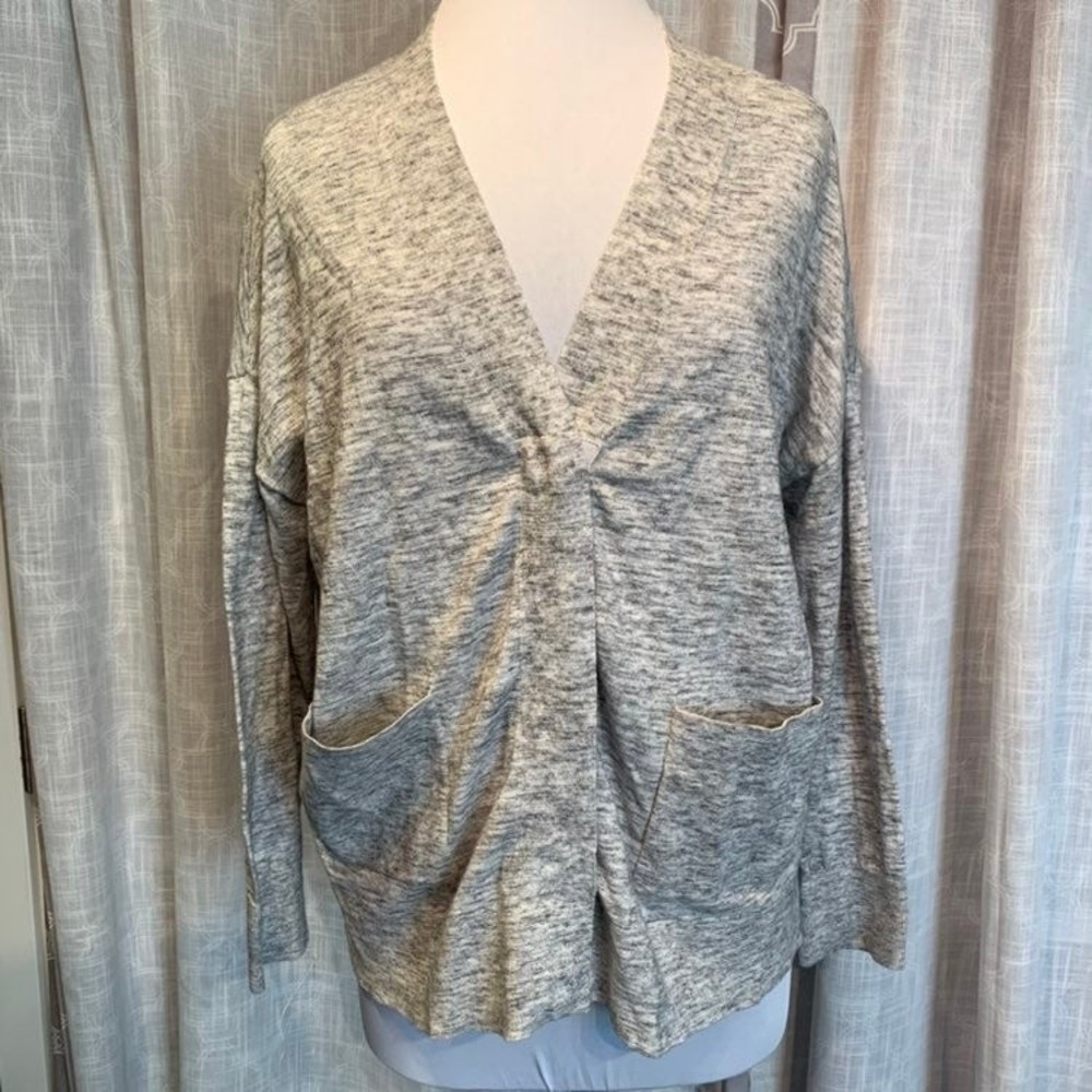 Cabi Heather Grey Button Snap Patch Pocket Marble… - image 2